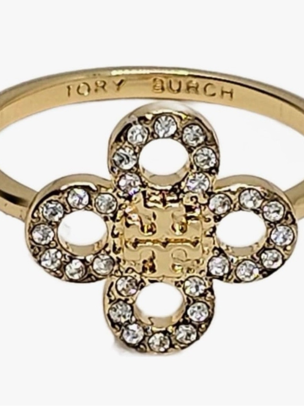 TORY BURCH Britten Logo Pavé Ring